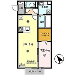 南海線 紀ノ川駅 徒歩19分の賃貸アパート 2階1LDKの間取り
