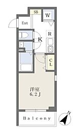 TraValore高宮 1Kの間取図画像