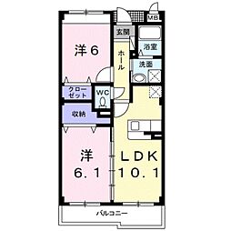 グランラトゥール 2LDKの間取図画像