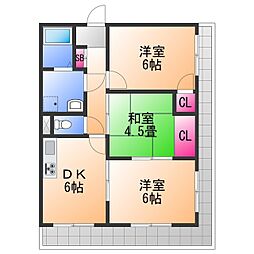 メゾン松之浜 3DKの間取図画像