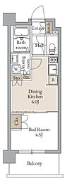 オープンブルーム二子 1DKの間取図画像