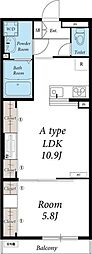 リブリ・朝霞A 1LDKの間取図画像