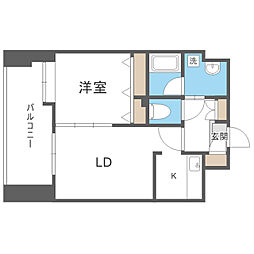 レシェンテ・ヴィラ千早 1LDKの間取図画像