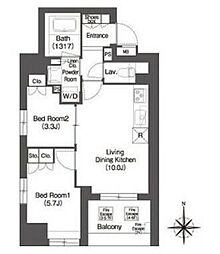 COMFORIA森下SOUTH 2LDKの間取図画像