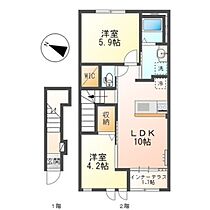 フェリーチェ関空  ｜ 大阪府泉佐野市下瓦屋（賃貸アパート2LDK・2階・53.80㎡） その2