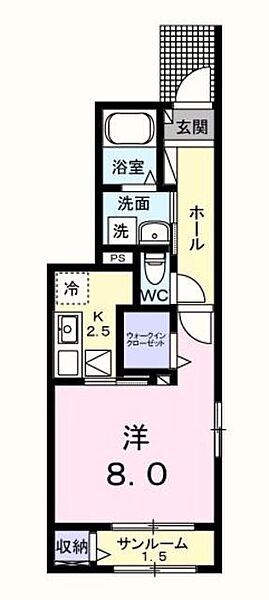 東京都福生市本町(賃貸アパート1K・1階・33.20㎡)の写真 その2