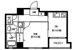 ラクラス田原町 1DKの間取図画像