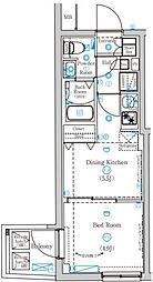 マインド東十条 4階1DKの間取り