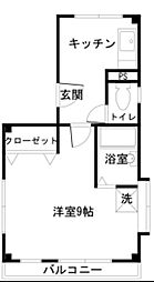 小井澤ビル 2階1Kの間取り