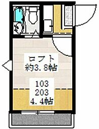 アレックス・桜 ワンルームの間取図画像