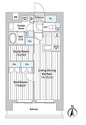 GOTEN武蔵小杉 2LDKの間取図画像