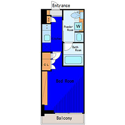 東急目黒線 武蔵小山駅 徒歩12分の賃貸マンション 5階1Kの間取り