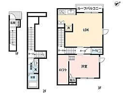 由比ヶ浜ASE 1LDKの間取図画像