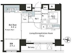 パークアクシス本郷の杜 12階1SLDKの間取り