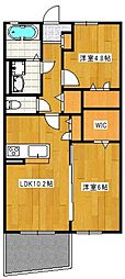 ハイム老司 2LDKの間取図画像