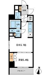 都営大江戸線 両国駅 徒歩3分の賃貸マンション 5階1DKの間取り