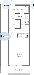 プレシャス千歳台 ワンルームの間取図画像