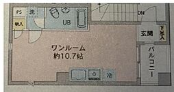 K-FLAT ワンルームの間取図画像