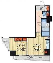 フェリーチェ川口 5階1LDKの間取り