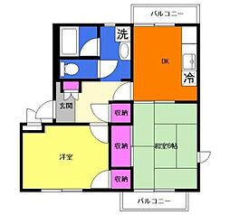 エクセル・アイ壱番館 2DKの間取図画像