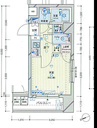 プレール・ドゥーク東京ベイ3 1Kの間取図画像