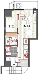 RESIDENCE西新宿SQUARE 1Kの間取図画像