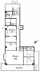 シティハイツ 2LDKの間取図画像