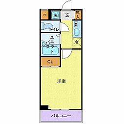 東京メトロ半蔵門線 水天宮前駅 徒歩3分の賃貸マンション 6階1Kの間取り