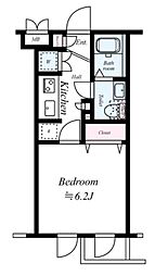 ステージグランデ田園調布アジールコート 2階1Kの間取り
