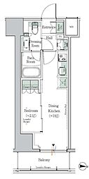 ONEROOFRESIDENCE中野南台 1DKの間取図画像