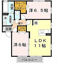 サンフィールド3 2LDKの間取図画像