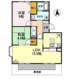 ビーハイブ 1階2LDKの間取り