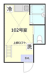 インベスト大森北 1階ワンルームの間取り