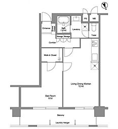 コンフォリア芝浦2 8階1LDKの間取り
