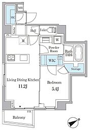 ピエール・リヴィエール白金台2 1階1LDKの間取り