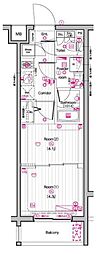 ザ・プレミアムキューブG東中野 2階2Kの間取り
