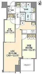 大崎ウエストシティタワーズE棟 2LDKの間取図画像