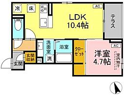Asset-Court調布ヶ丘 301 3階1LDKの間取り