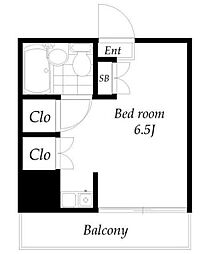 文教大学指定寮クレストセンバ ワンルームの間取図画像