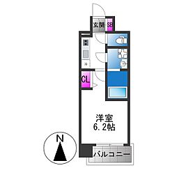 エスリード大阪イーストエッジ 1Kの間取図画像