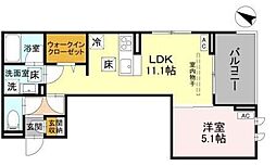 リーセント ビオラ 1階1LDKの間取り
