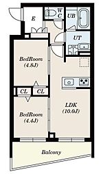京王井の頭線 高井戸駅 徒歩3分の賃貸マンション 4階2LDKの間取り