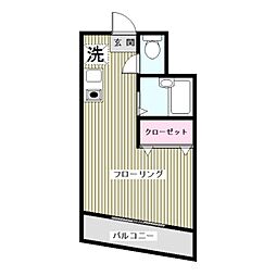 サンフィールドユー ワンルームの間取図画像