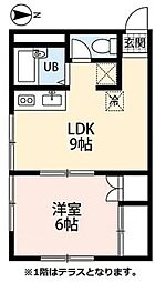 コーポメルセン 1LDKの間取図画像