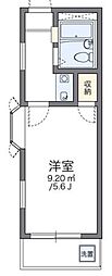 レオパレス5&5 2階1Kの間取り