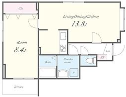 日比谷パティオ 1階1LDKの間取り