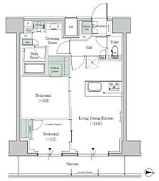 ONEROOFRESIDENCE中野南台 2LDKの間取図画像
