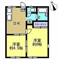 エステートピア 2DKの間取図画像