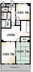 タイワード朝志 3LDKの間取図画像