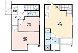 川口市戸塚東3丁目アパート 2LDKの間取図画像